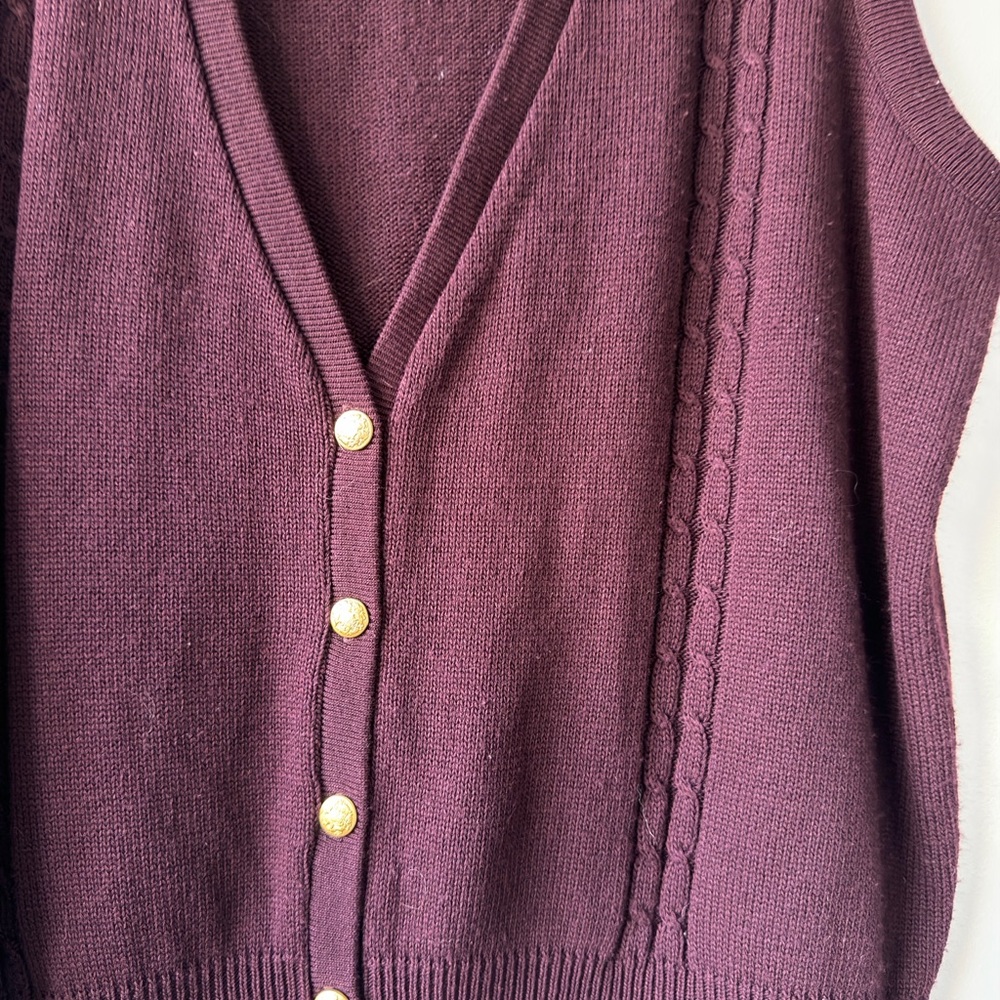 Women's Burgundy Sag Harbor Sweater Vest - Picture 2 of 4